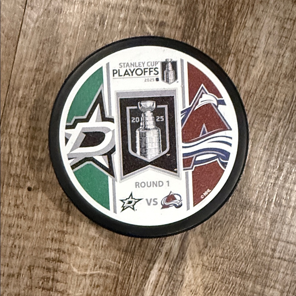 NWT Stanley Cup Playoffs 2025 Dallas Stars vs Colorado Avalanche Round 1 Puck